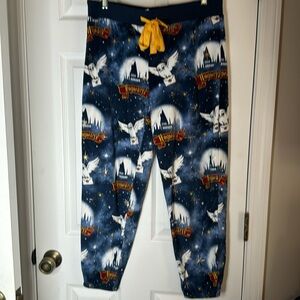Harry Potter Hedwig Heading to Hogwarts Silky Fleece Lounge Pants Size M (8-10)